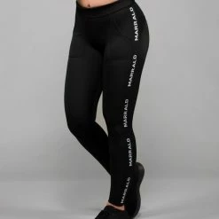 Marrald Mid Waist Black Tape Pocket Sportlegging - Zwart S