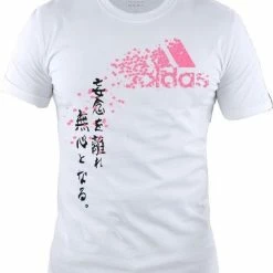 ADIDAS Graphic T- Shirt White Pink Maat L