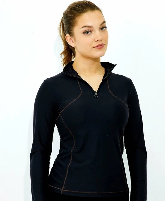 Redsware Sportshirt Dames Lange Mouw - Sporttop - Stretch - Zwart 8 Redsware Sportshirt Dames Lange Mouw - Sporttop - Stretch - Zwart - Afbeelding 6
