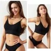 Merkloos Sport Ondergoed | Naadloze Lingerieset Tweedelig | Vrouwen Ondergoed Set | Beha + String - Zwart S/M