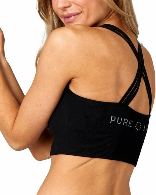 Pure Lime Padded Top – Zwart – Sport Bh – Sportbeha – Fitness – Hardlopen – Dames – Maat L/XL 4 Pure Lime Padded Top – Zwart – Sport Bh – Sportbeha – Fitness – Hardlopen – Dames – Maat L/XL - Afbeelding 2