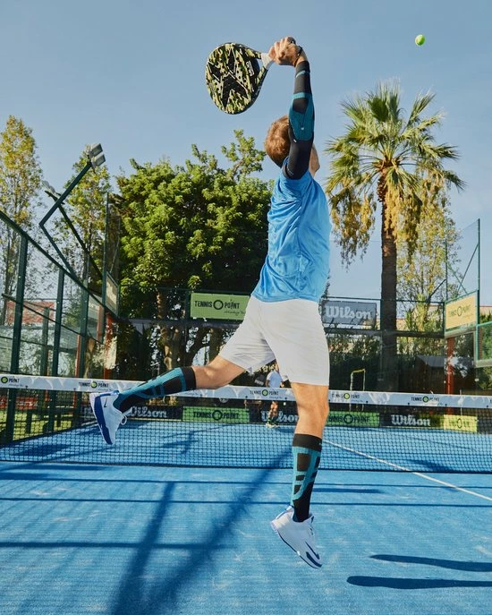 Enforma - Kuit Ondersteuning - Compressie Tape Kousen - Zwart/blauw - Heren/dames - XL (45-47) 4 Enforma - Kuit Ondersteuning - Compressie Tape Kousen - Zwart/blauw - Heren/dames - XL (45-47) - Afbeelding 2