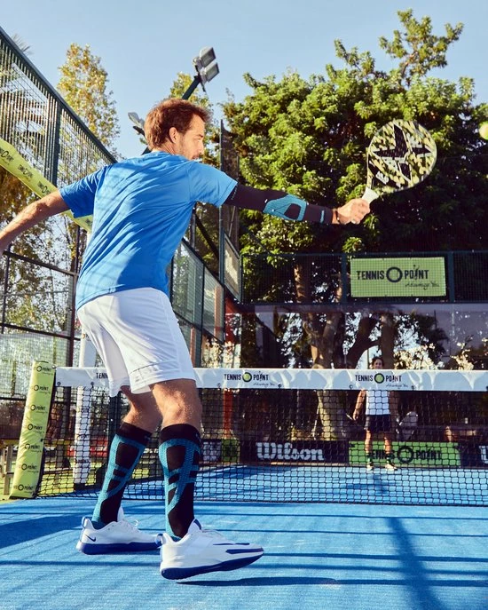 Enforma - Kuit Ondersteuning - Compressie Tape Kousen - Zwart/blauw - Heren/dames - XL (45-47) 5 Enforma - Kuit Ondersteuning - Compressie Tape Kousen - Zwart/blauw - Heren/dames - XL (45-47) - Afbeelding 3