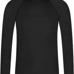 Masita | Thermoshirt Dames Lange Mouw Colshirt Skin Trainingsshirt Heren Kind Unisex 100% Polyester Sneldrogend - BLACK - 164