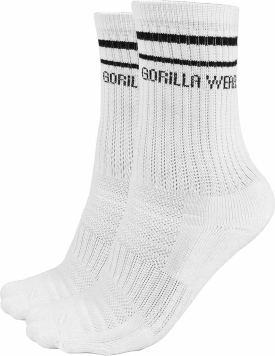 Gorilla Wear - Crew Sokken 2-Pack - Wit - EU 39-42 3 Gorilla Wear - Crew Sokken 2-Pack - Wit - EU 39-42