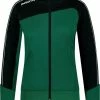 Masita | Trainingsjack Dames - Forza Sportvest - Warm Bij Koud Weer - Steekzakken - GREEN/BLACK - 46