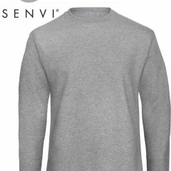 Merkloos Senvi Basic Sweater (Kleur: Heather Grey) - (Maat XL)