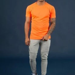 T-Shirt Basic (2XL - Oranje) - M Double You - Sport Shirt Heren -Sportkleding-Dames Winkel 550x826 2